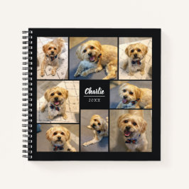 Cuaderno Collage simple de 8 Mascotas de fotografía | Negro