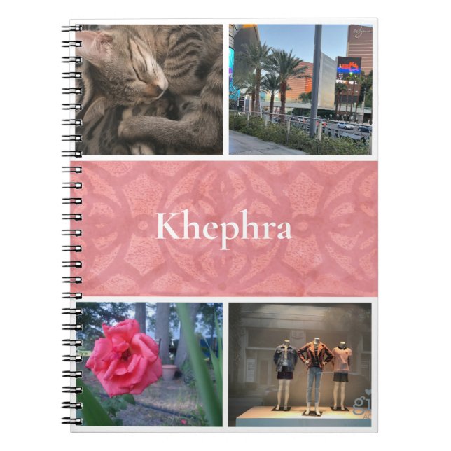 Cuaderno Collage y nombre de Batik Rosa Ruddy (Frente)