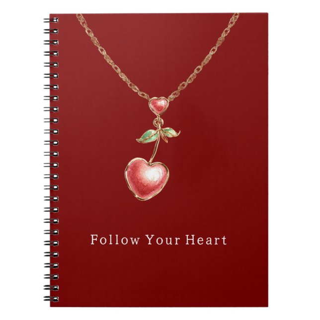 Cuaderno Collar de oro con corazones rojos (Frente)