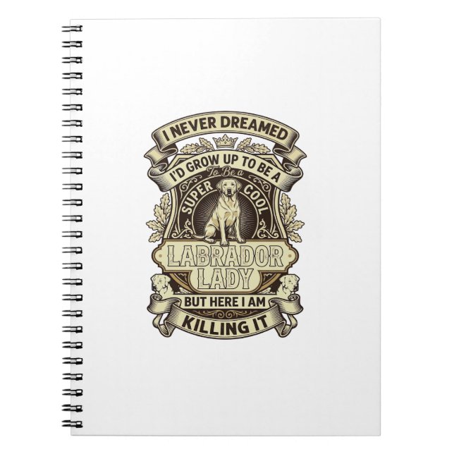 Cuaderno Collar de perro Labrador Lady Crown Shield_1 (Frente)