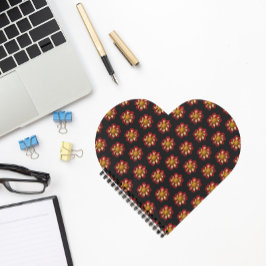 Cuaderno Collarette roja Dahlia patrón floral en negro