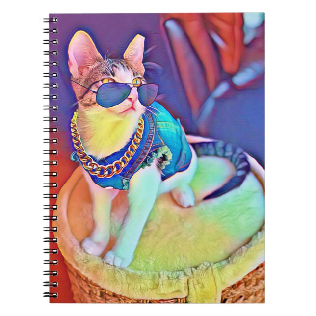 CUADERNO COLLEGE RULED NOTEBOOK GUAY CAT CON SOMBRILLAS (Frente)