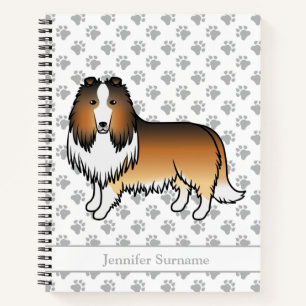 Cuaderno Collie Áspero de Sable Perro de Dibujos Animados L