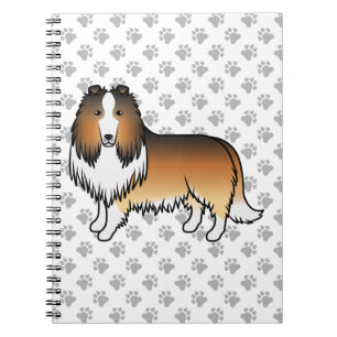 Cuaderno Collie Áspero de Sable Perro de Dibujos Animados L