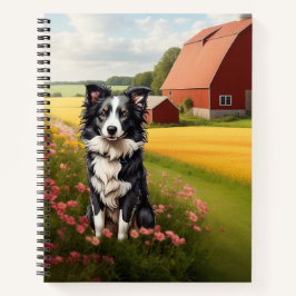 Cuaderno Collie de borde en la granja