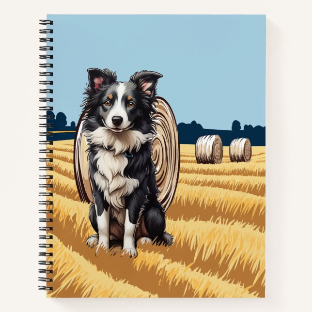 Cuaderno Collie de borde en la granja (Anverso)