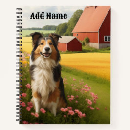 Cuaderno Collie estándar en la granja