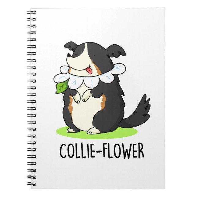 Cuaderno Collie-flor Divertido Perro Border Collie Chiste  (Frente)