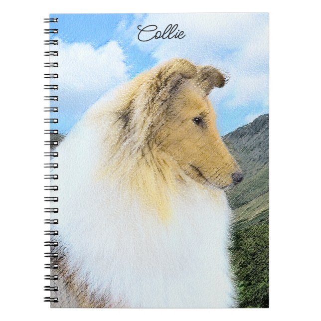 Cuaderno Collie in Mountains (Rough) Pintura - Perro Art (Frente)
