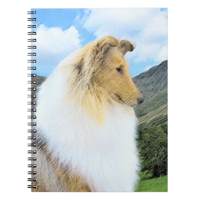 Cuaderno Collie in Mountains (Rough) Pintura - Perro Art (Frente)