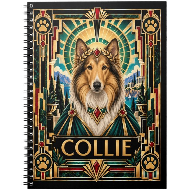 Cuaderno Collie, perro Art Deco (Subido por el creador)