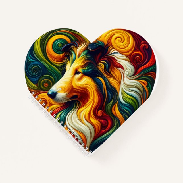 Cuaderno Collie Swirl Spiral Notebook (Anverso)