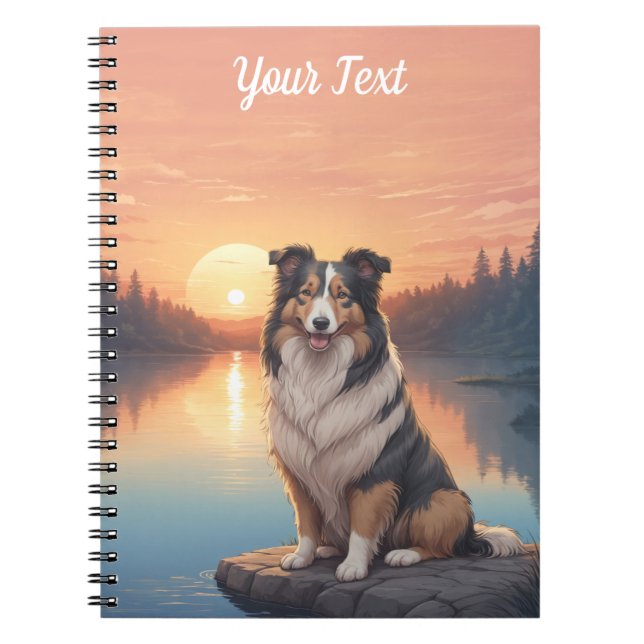 Cuaderno Collie triple a orillas del lago (Frente)