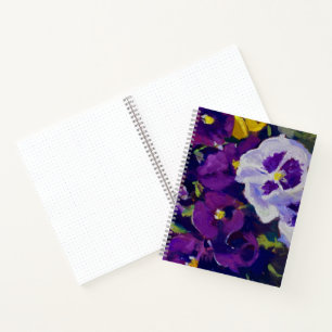 Cuaderno Coloful Purple Yellow White Pansies