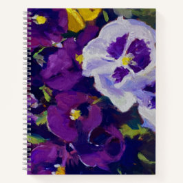 Cuaderno Coloful Purple Yellow White Pansies