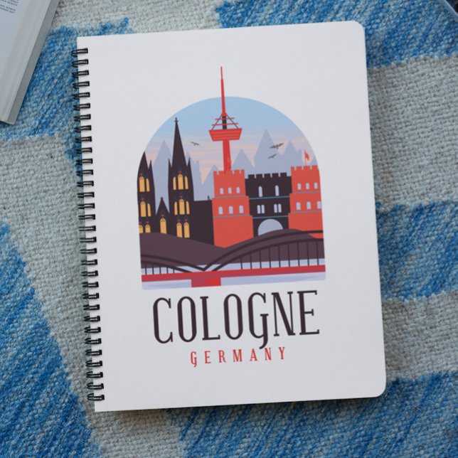 Cuaderno Cologne Alemania Vintage Cityscape (Cologne Germany Vintage Cityscape Notebook)