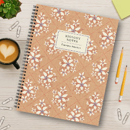 Cuaderno Color albaricoque Floral Boho Texturizado Personal