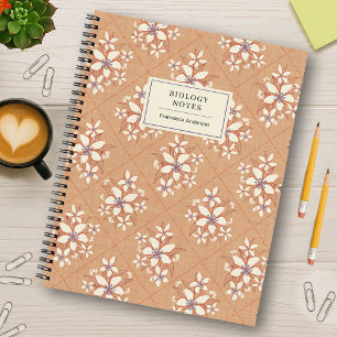 Cuaderno Color albaricoque Floral Boho Texturizado Personal