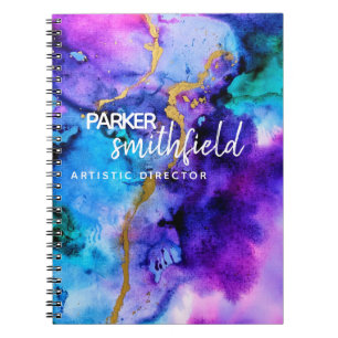 Cuaderno Color azul dorado morado