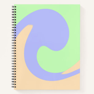 Cuaderno Color azul verde oscuro líquido mármol boho patrón