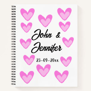 Cuaderno color blanco simple estilo de texto mínimo boda pi