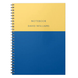 Cuaderno Color Block Name Blue Yellow