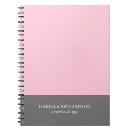 Cuaderno Color Bloque Rosa Y Gris Elegante