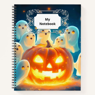 Cuaderno Color de agua del Fiesta del fantasma de calabaza