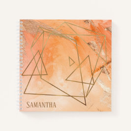 Cuaderno Color de agua del Naranja dorado Resumen de nombre