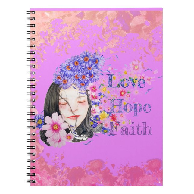 Cuaderno color de agua fe esperanza amor (Frente)