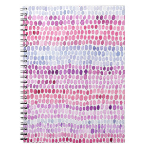 Cuaderno Color de agua rayado: Polka gris rosado