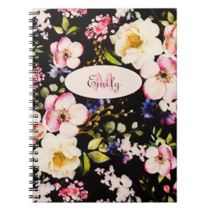 Cuaderno Color de agua rosas amarillas rosas rosas rosas ne