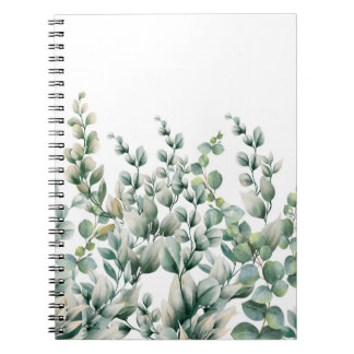 Cuaderno Color de agua verde Eucalyptus Leaf