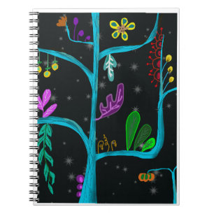 Cuaderno Color de iluminación flor de fantasía que brilla e