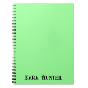 Cuaderno Color de la tinta neón   Guión personalizado negro