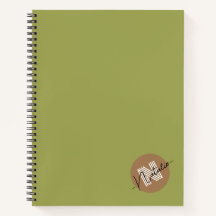 Color de oliva simple y elegante monogramado