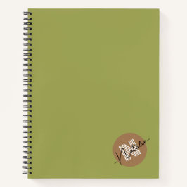 Cuaderno Color de oliva simple y elegante monogramado