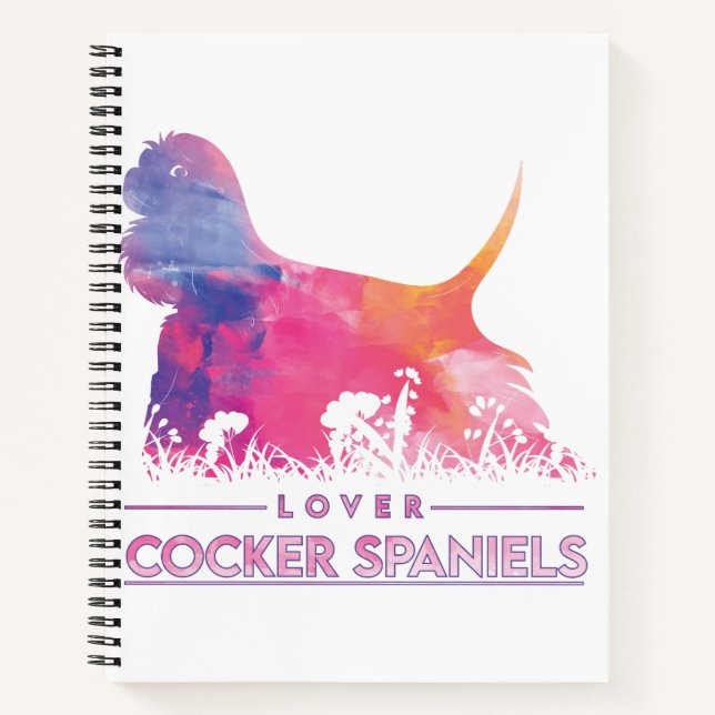 Cuaderno Color de pintura del amante de Cocker Spaniels (Anverso)