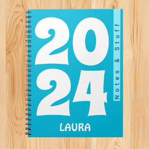 Cuaderno Color de tendencia - Blanco Vivid Name & Year Note