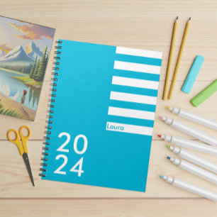 Cuaderno Color de tendencia - Blanco Vivid Name & Year Note