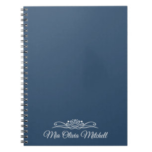 Cuaderno Color de tendencia - Bloc de notas con nombre azul