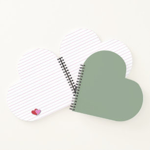 Cuaderno Color de tendencia: bloc de notas del corazón del 