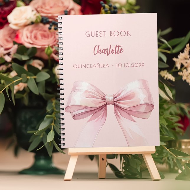 Cuaderno Color del libro de invitado arco rosa Quinceanera (Subido por el creador)