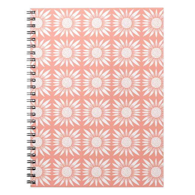 Cuaderno Color del mosaico del girasol Blanco rosa (Frente)