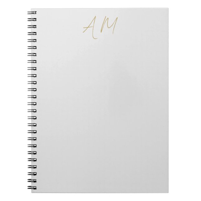 Cuaderno Color Dorado Monograma Inicial Caligrafía Pro (Frente)