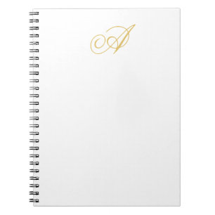 Cuaderno Color Dorado Monograma Inicial Clásica Profesional