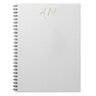 Cuaderno Color Dorado Monograma Iniciales Caligrafía Pro