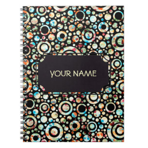 Cuaderno Color Dots & Circle Pattern + your text & backgr.