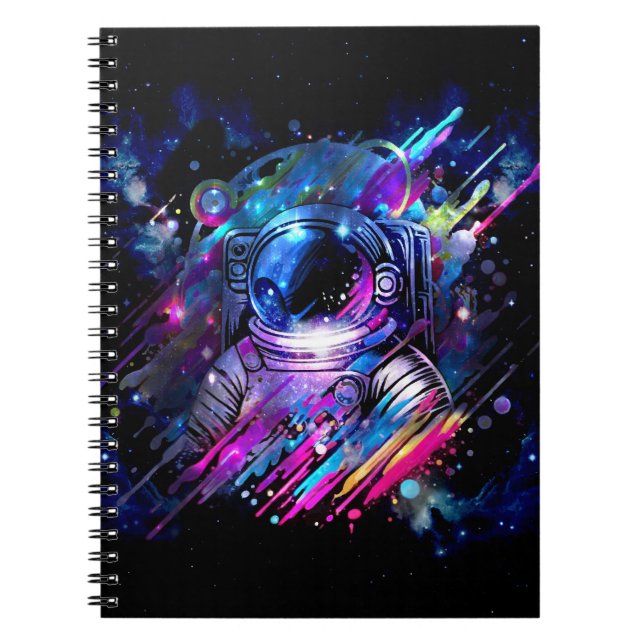 Cuaderno Color Estelar Astronauta Espacio Salpicado (Frente)