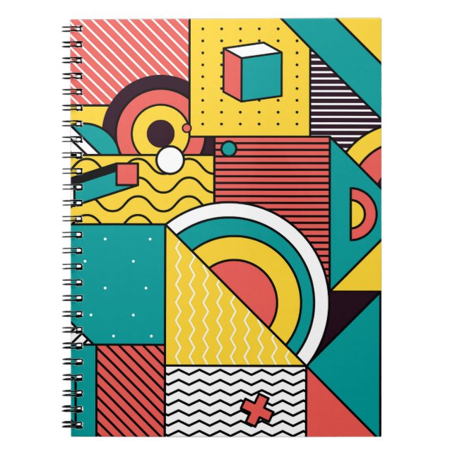Cuaderno Color geométrico: patrón abstracto. (Frente)